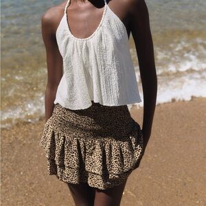 NWT ZARA RUFFLE PRINTED SHORT